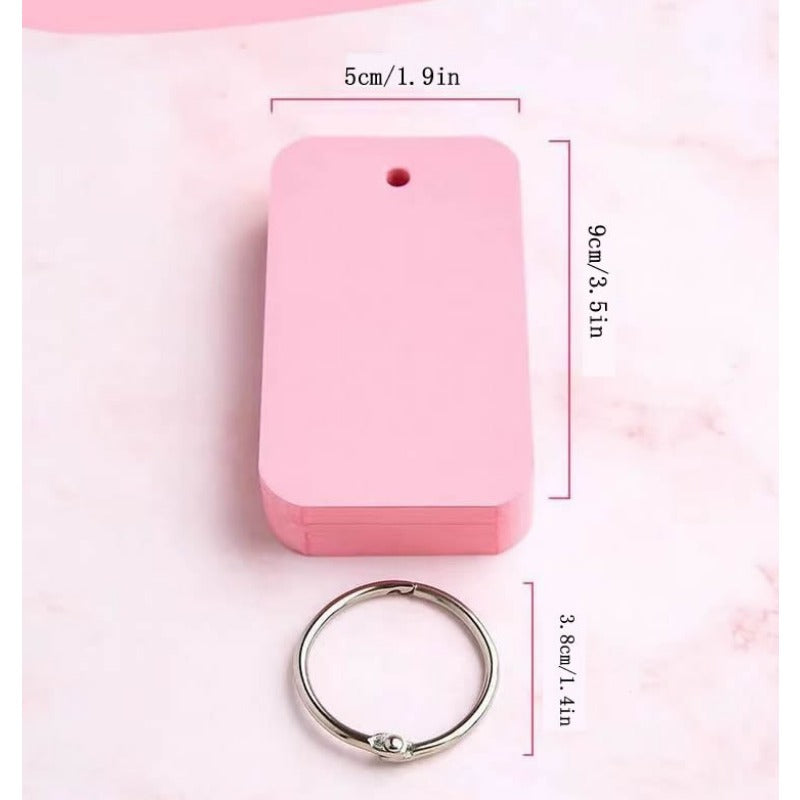 50pcs Colorful Blank Card Paper Set English Word Message Greetings Small Cards
