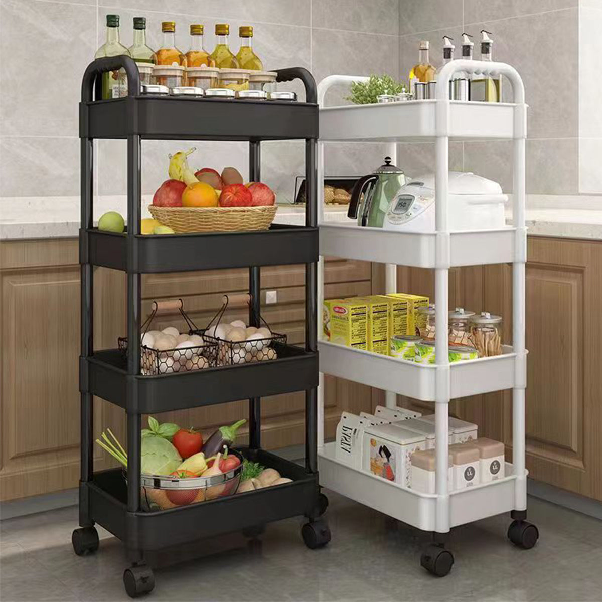 4 Tier Cart Rack For Kitchen Bathroom Office And Bedroom