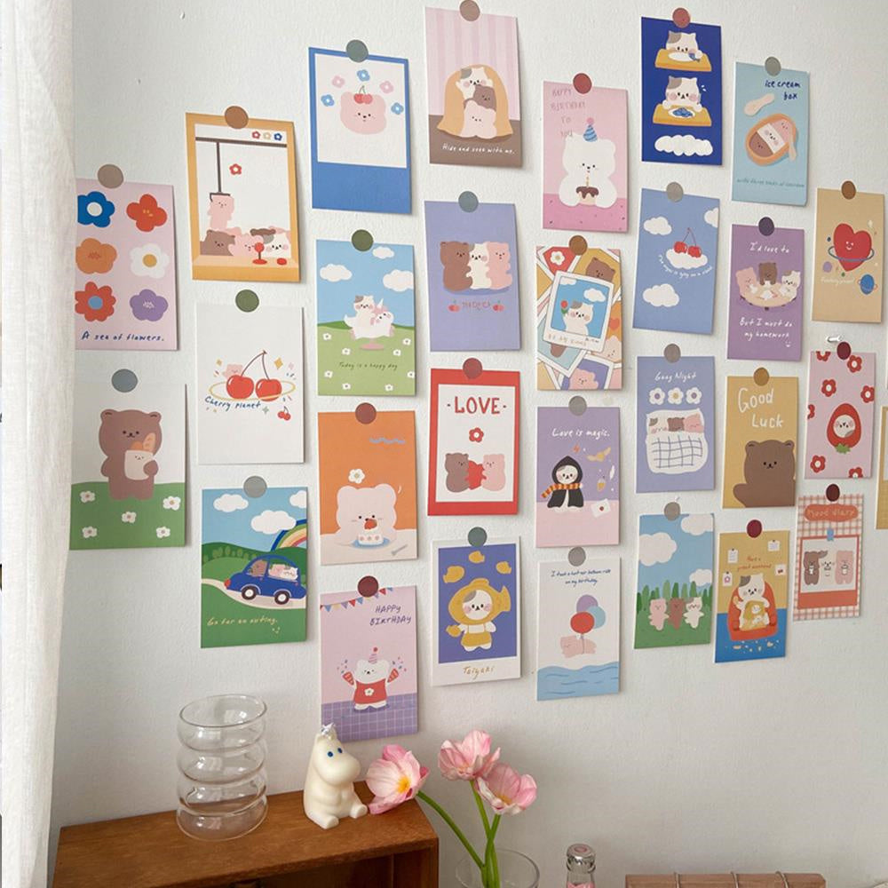 30pcs Maiden Heart Bear Postcard Set for Room Decoration