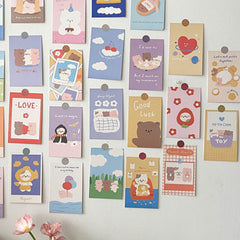 30pcs Maiden Heart Bear Postcard Set for Room Decoration