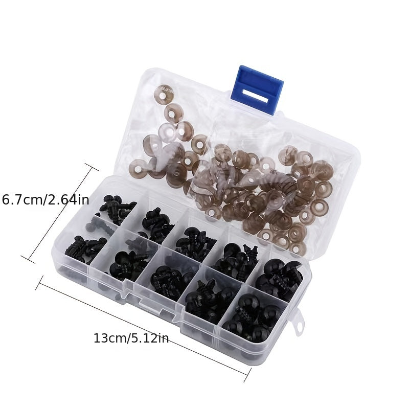100pcs Plastic Safety Eyes for Bear Dolls Puppets Plush Animals