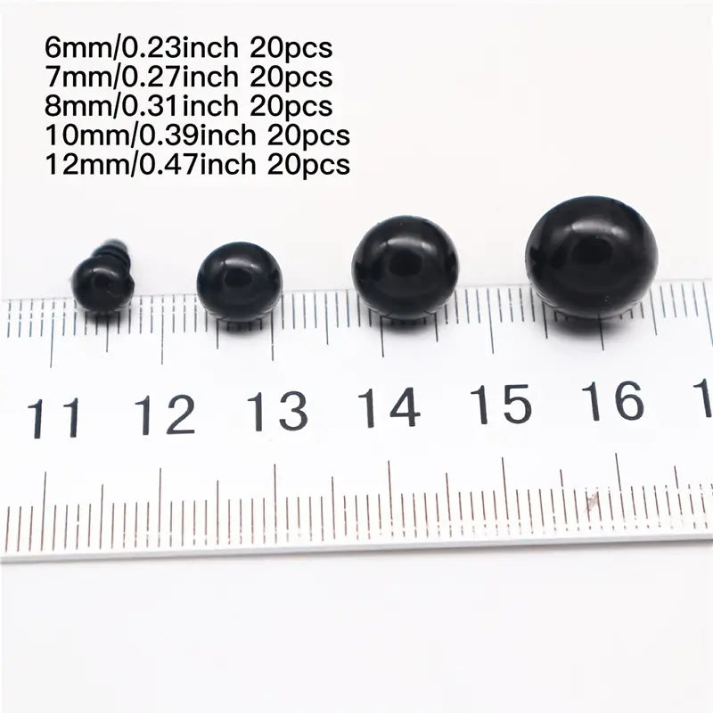 100pcs Plastic Safety Eyes for Bear Dolls Puppets Plush Animals