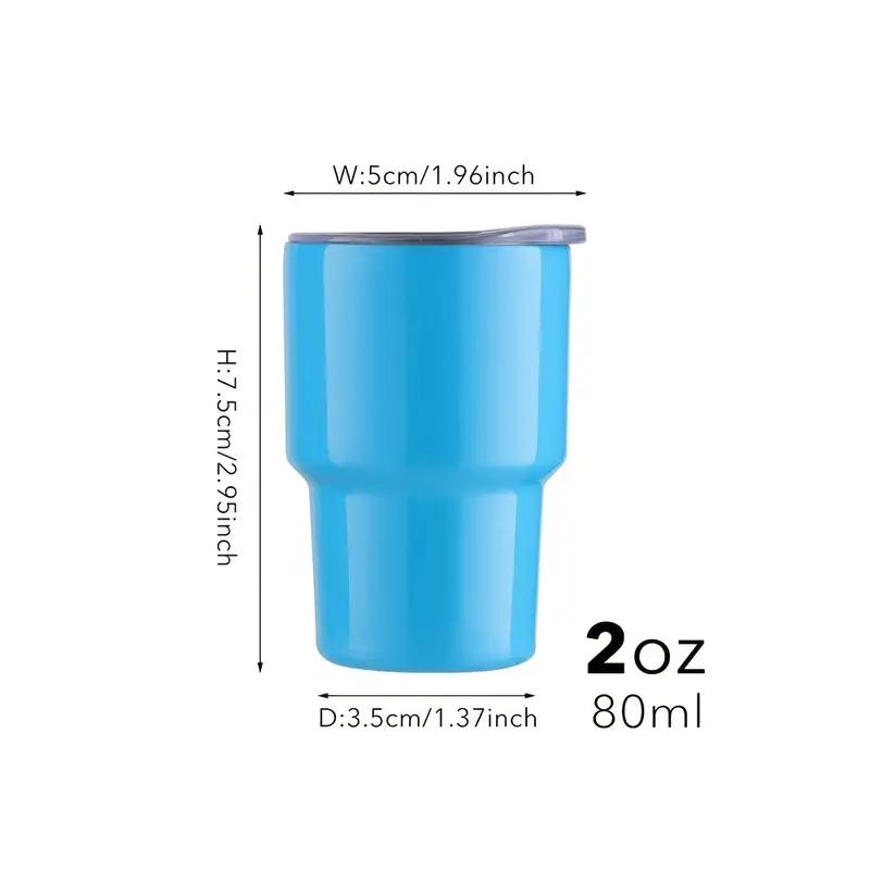 2oz Mini Mug Stainless Steel Shot Glass with Lid