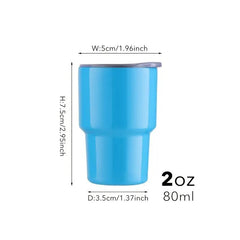 2oz Mini Mug Stainless Steel Shot Glass with Lid