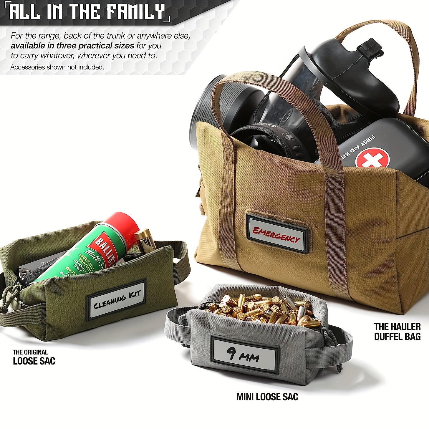 Ammo Pouch Carrier Bag with ID Patches for Range Gear