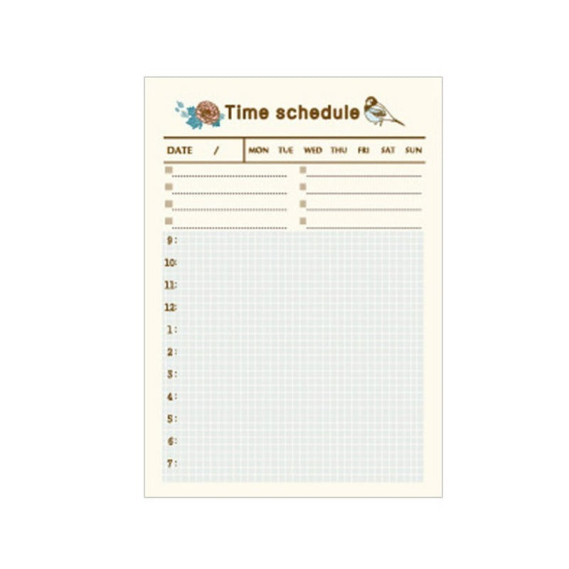 1pc 60 Sheets Planner Anniversary Diary Student Journal Punch Card Annual Calend