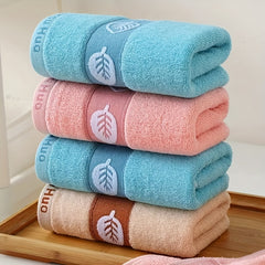 3pcs Leaf Pattern Hand Towels Set Cotton Face Towel Ultra Soft Highly Absorbent