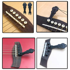 Acoustic Guitar Bridge Pins Pegs Set 6pcs with Puller Remover Tool