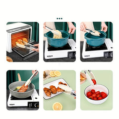 Silicone Cooking Tongs with Stainless Steel Barbecue Clip