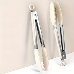 Silicone Cooking Tongs with Stainless Steel Barbecue Clip