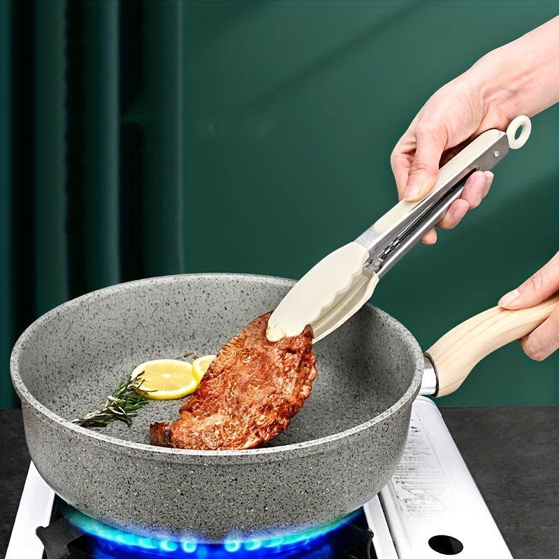 Silicone Cooking Tongs with Stainless Steel Barbecue Clip