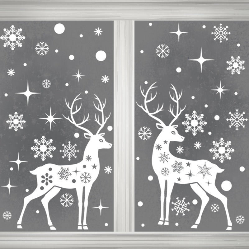 Elk Window Sticker Christmas Decoration Snowflake Sticker