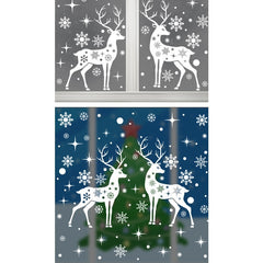 Elk Window Sticker Christmas Decoration Snowflake Sticker