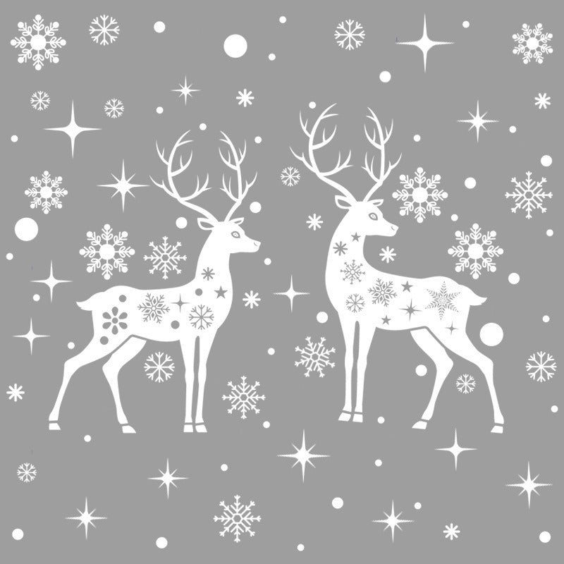 Elk Window Sticker Christmas Decoration Snowflake Sticker