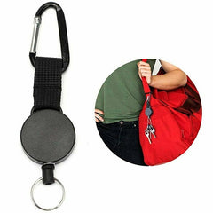 Retractable Stainless Steel Keyring Portable ID Card Holder
