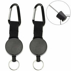 Retractable Stainless Steel Keyring Portable ID Card Holder
