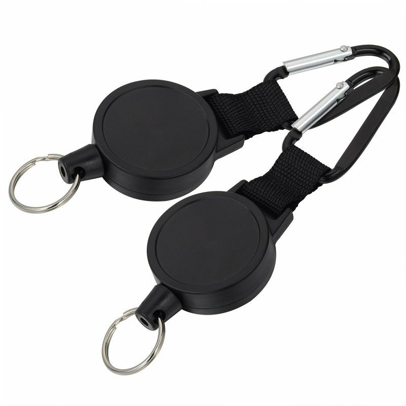 Retractable Stainless Steel Keyring Portable ID Card Holder