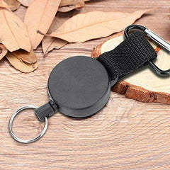 Retractable Stainless Steel Keyring Portable ID Card Holder