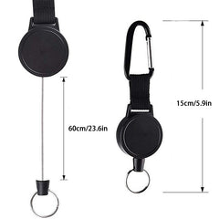 Retractable Stainless Steel Keyring Portable ID Card Holder