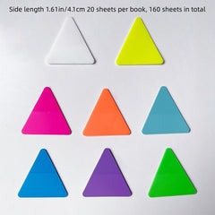 8pcs Triangle Fluorescent Set Morandi Round Sticky Notes