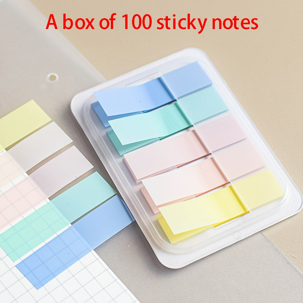 100 Sheets PET Sticky Notes Index Stickers Boxed