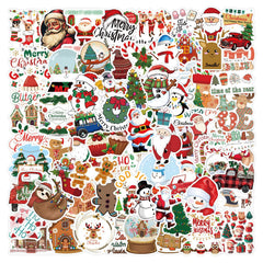 120pcs Christmas Cartoon Decorations Waterproof Stickers for Kids