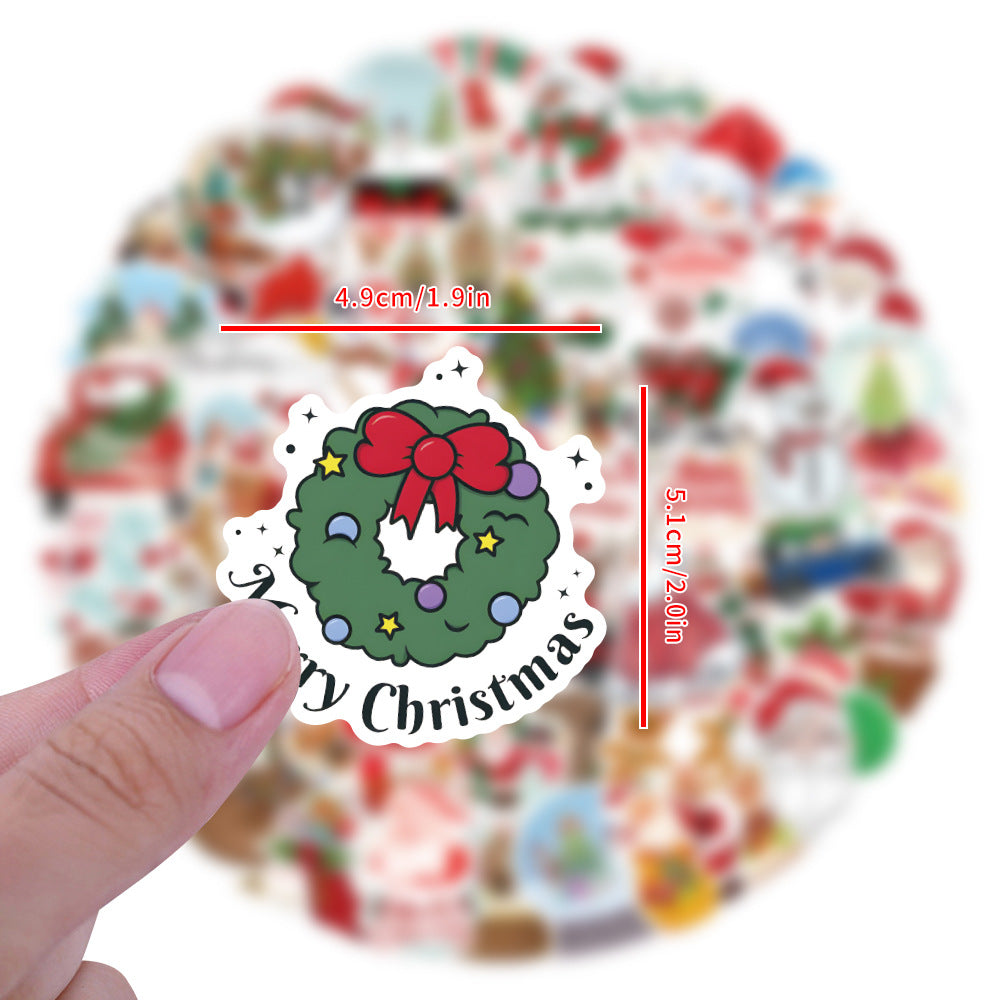 120pcs Christmas Cartoon Decorations Waterproof Stickers for Kids