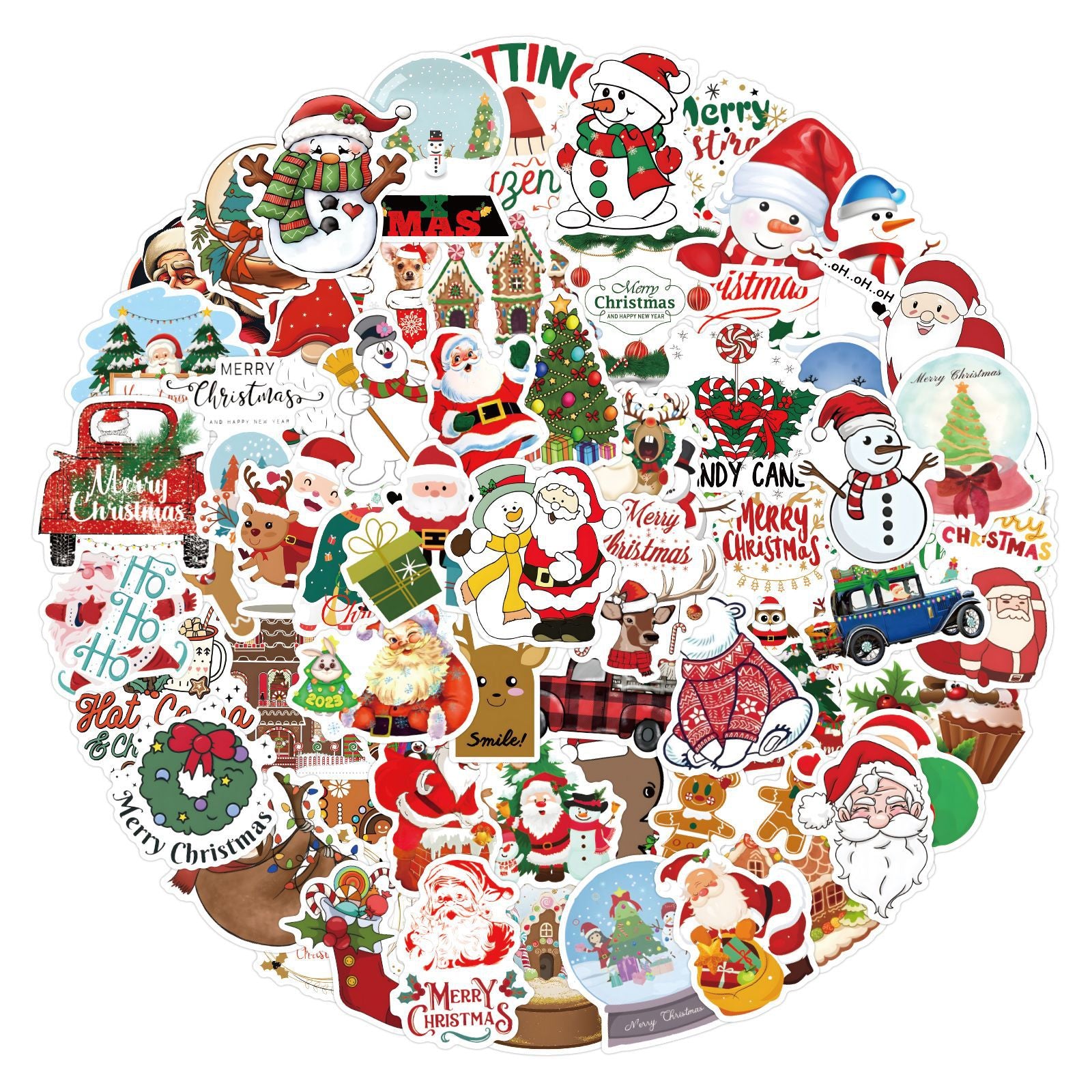 120pcs Christmas Cartoon Decorations Waterproof Stickers for Kids