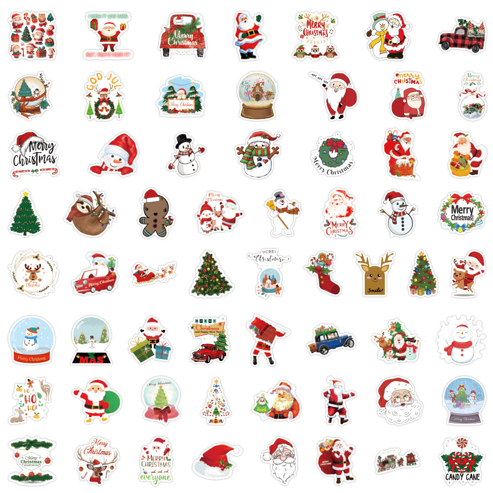 120pcs Christmas Cartoon Decorations Waterproof Stickers for Kids