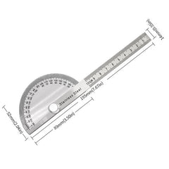 Stainless Steel 180&deg; Protractor Measuring Square Gauge 100mm