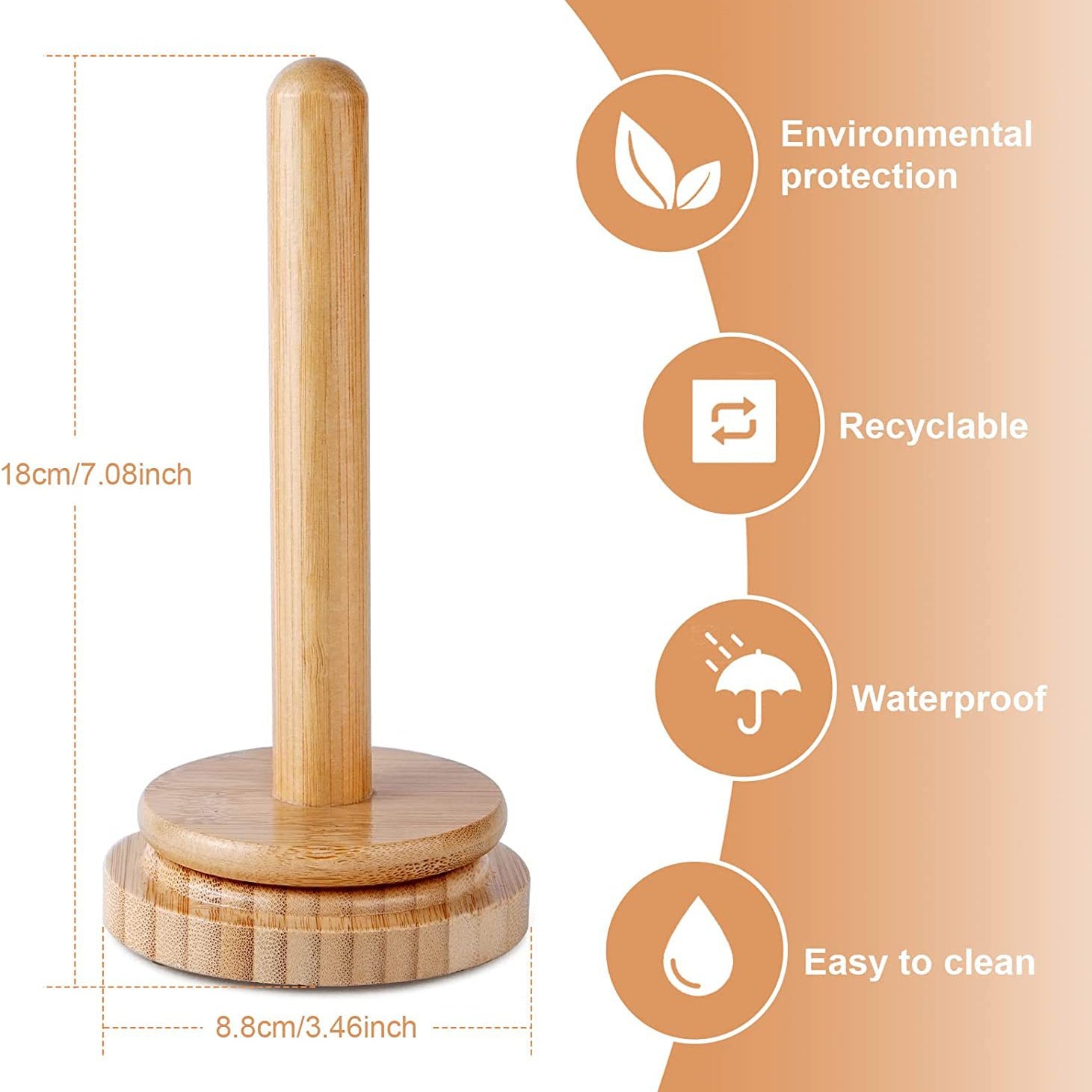 Wood Yarn Bracket Rotatable Solid Wood Roll Paper Holder