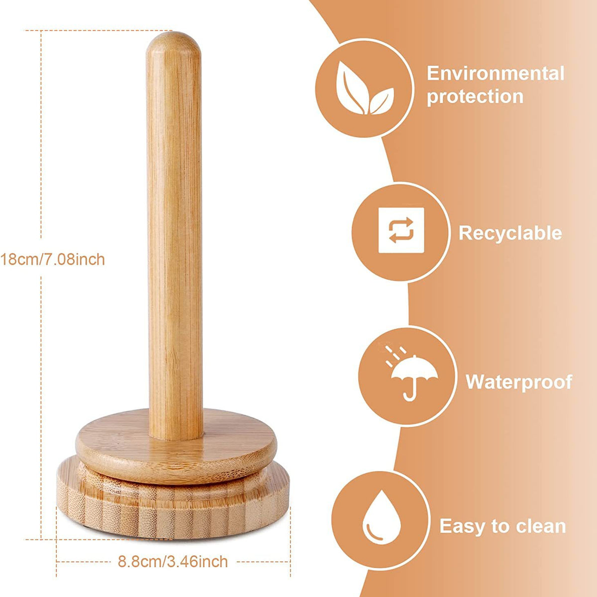 Wood Yarn Bracket Rotatable Solid Wood Roll Paper Holder