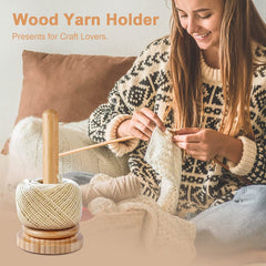 Wood Yarn Bracket Rotatable Solid Wood Roll Paper Holder