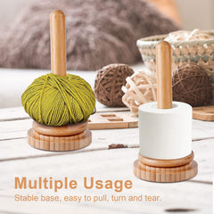 Wood Yarn Bracket Rotatable Solid Wood Roll Paper Holder