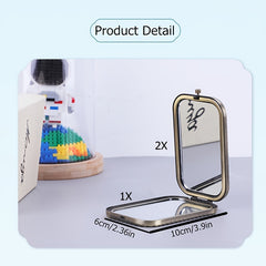 Vintage Metal Compact Mirror 2 Sided 2X 1X Magnification Portable And Foldable