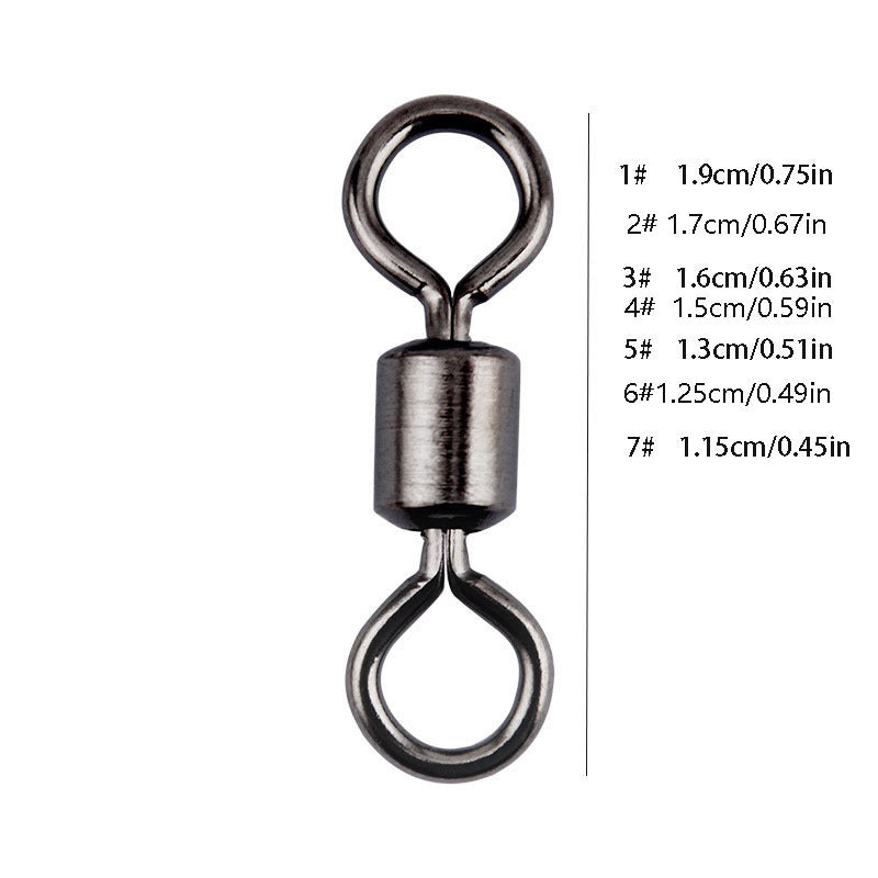 20pcs Stainless Steel Swivel Ring Fishing Hook Line Connector Gear Accessories
