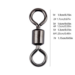 20pcs Stainless Steel Swivel Ring Fishing Hook Line Connector Gear Accessories