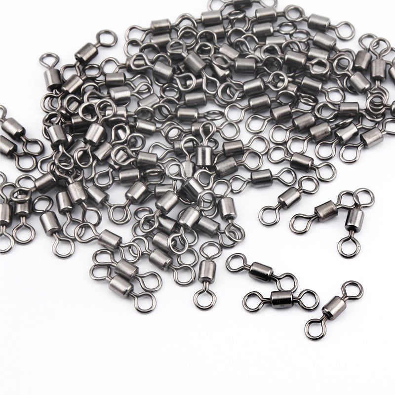 20pcs Stainless Steel Swivel Ring Fishing Hook Line Connector Gear Accessories