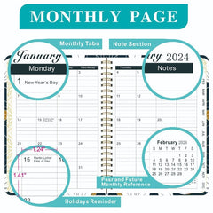 A5 English Schedule Planner Notebook w/ Coil Binding & Divider Pages