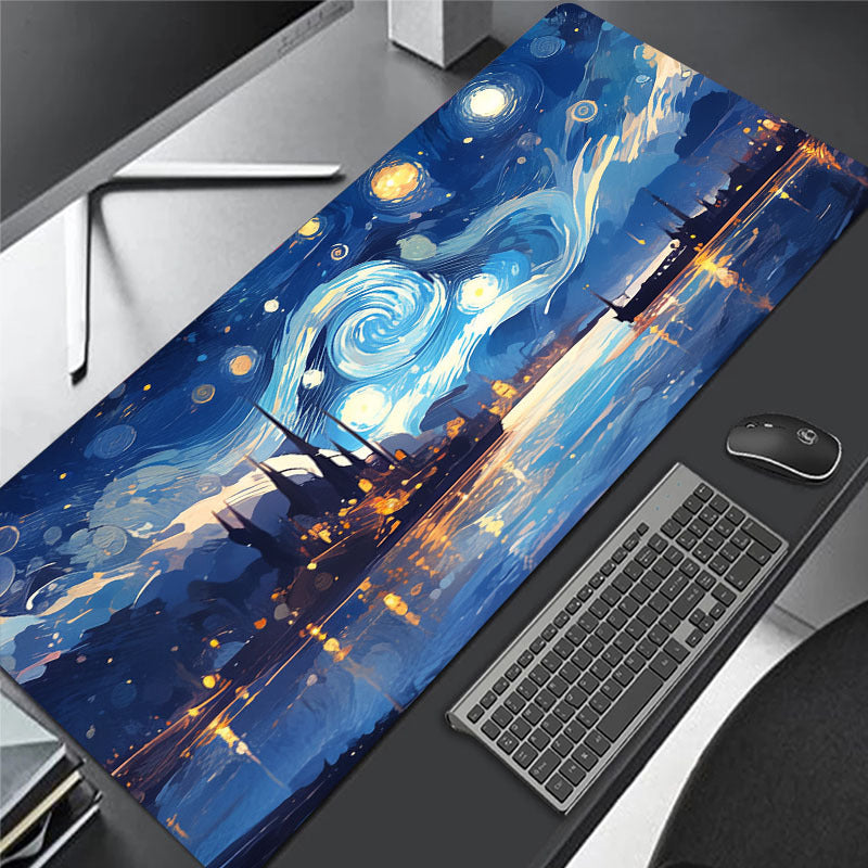 Starry Night Large Gaming Mousepad HD Keyboard Pad Mouse Mat