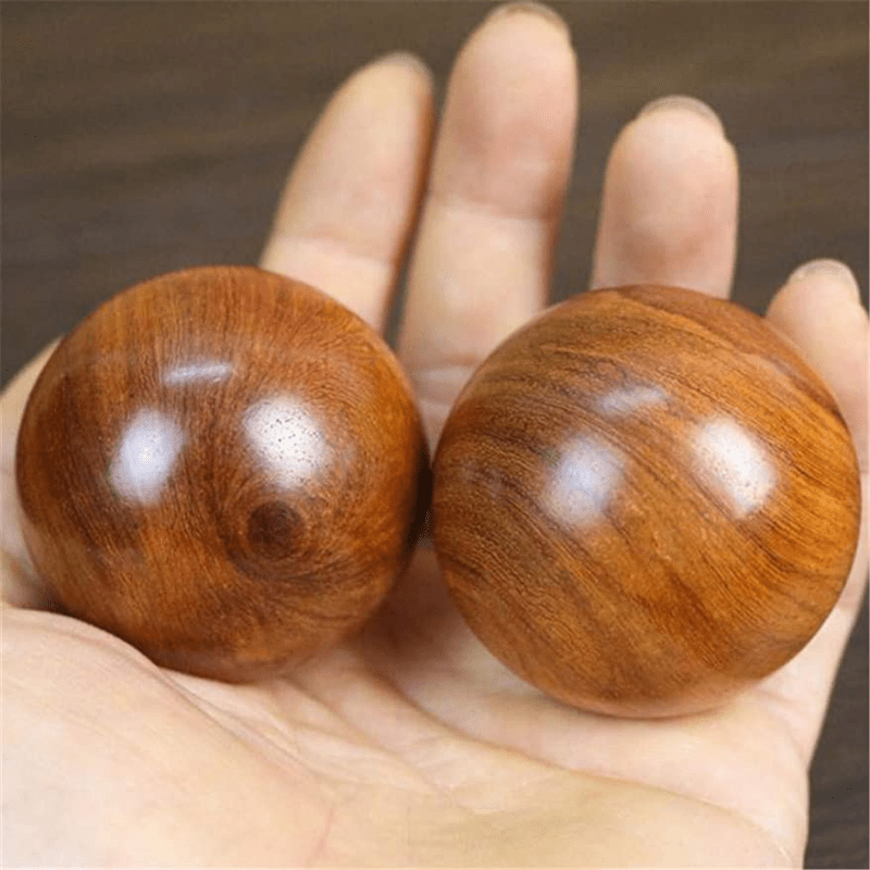 2pcs Rosewood Therapy Balls Hand Exercise Stress Relief