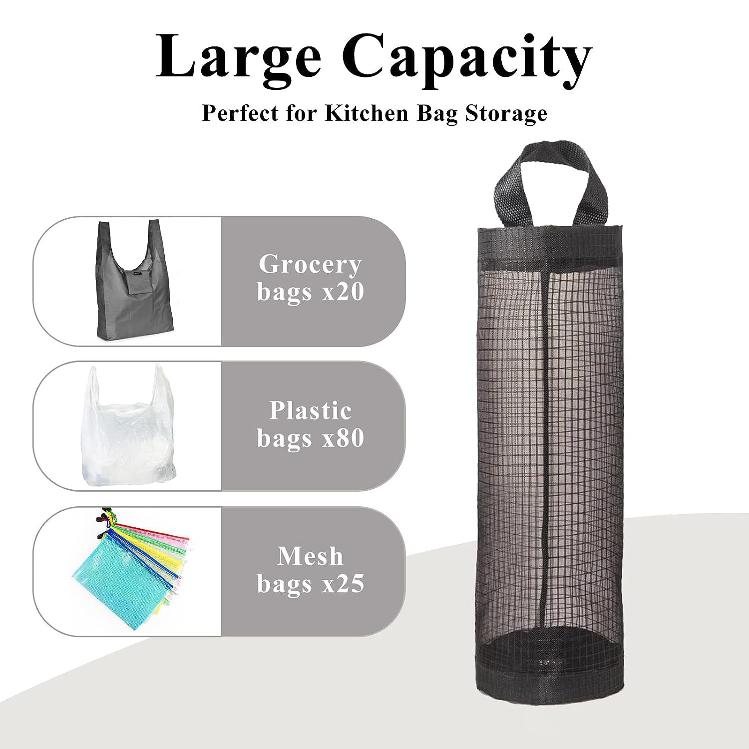2pcs Outdoor Plastic Bag Holder Grocery Bag Rack Net Hanging Storage Bag