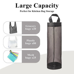 2pcs Outdoor Plastic Bag Holder Grocery Bag Rack Net Hanging Storage Bag
