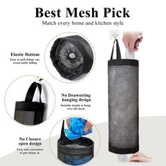 2pcs Outdoor Plastic Bag Holder Grocery Bag Rack Net Hanging Storage Bag