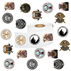 500 Viking Stickers Roll Handcrafted Party Supplies Labels