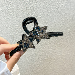 5 12in Rhinestone Pentagram Hair Clips Women Head Hairpin Accessories