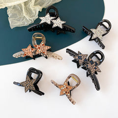 5 12in Rhinestone Pentagram Hair Clips Women Head Hairpin Accessories