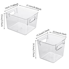 2pcs Refrigerator Organizer Bin Clear Kitchen Pantry Container Bins