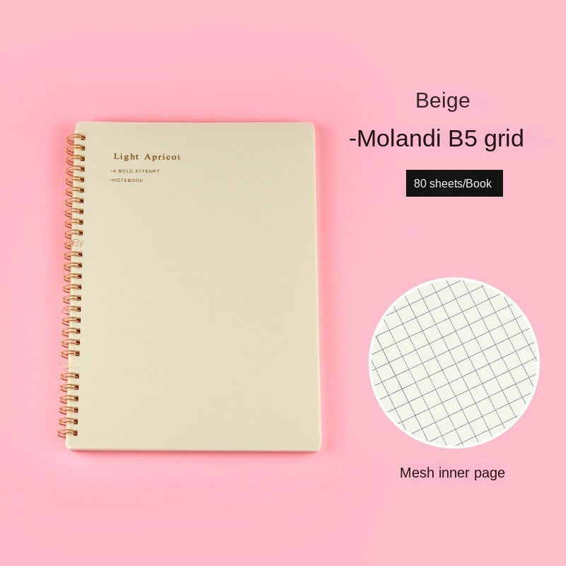 B5 Grid Coil Morandi Notebook Retro PP Hot Cover Student Prize