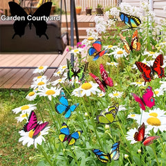 25pcs Glow In The Dark Luminous Butterfly Stakes Garden Lawn Decoration
